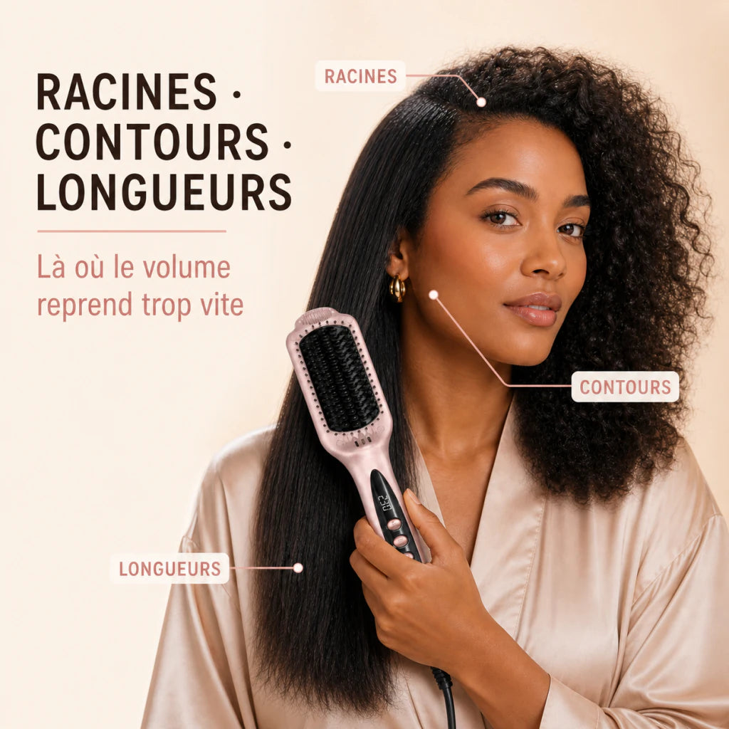 Utilisation de LumiBrush sur les racines les contours et les longueurs