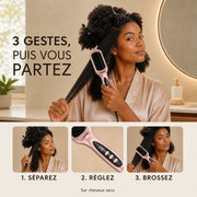 Routine LumiBrush en trois gestes sur cheveux secs