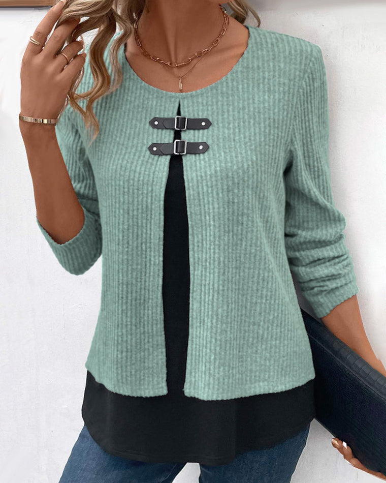 Delphine - Pull Chic Maille Col Rond