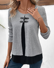 Delphine - Pull Chic Maille Col Rond