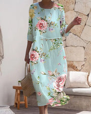 Audrey - Robe en Lin Fleurie Légère