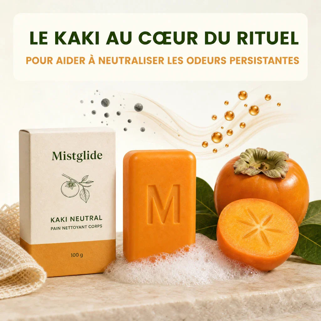 Pain nettoyant Mistglide au kaki et mousse crémeuse