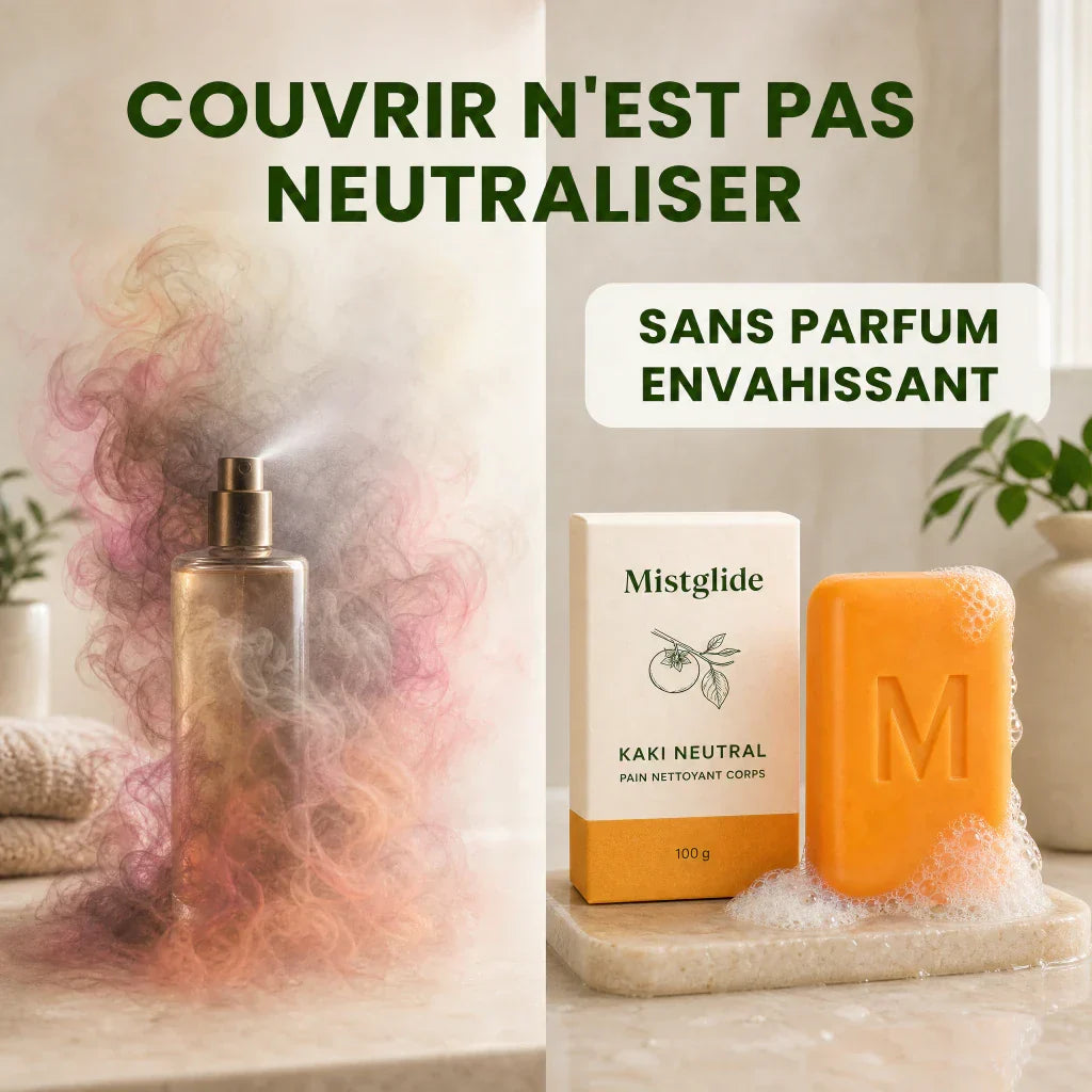 Comparaison entre couvrir une odeur avec du parfum et rechercher une sensation neutre