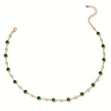 Collier Pendentif Vert Émeraude — Doumira