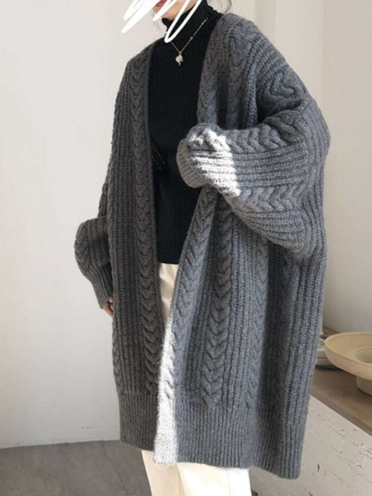Manon - Cardigan Élégant Long Torsadé