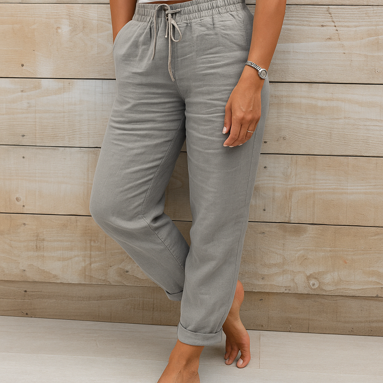 Rosa - Pantalon Lin Casual Femme