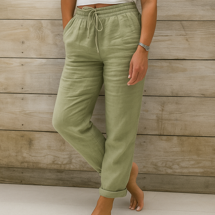 Rosa - Pantalon Lin Casual Femme