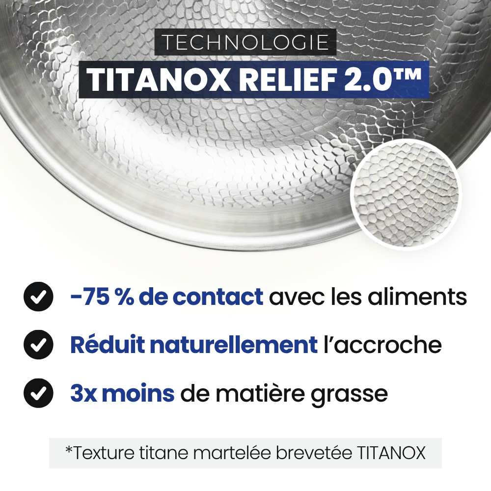 Poêle Titanox™ en titane pur, sans PFAS