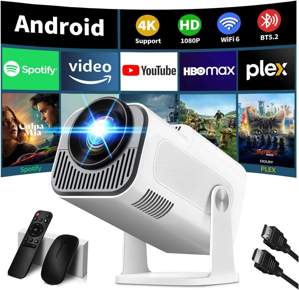 Pack ArenaBeam avec projecteur portable, écran de projection 254 cm offert et enceinte Bluetooth offerte