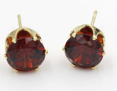 Boucles d'oreilles rondes en rubis — Doumira