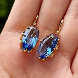 Boucles d'oreilles Golden Blue Bloom — Doumira