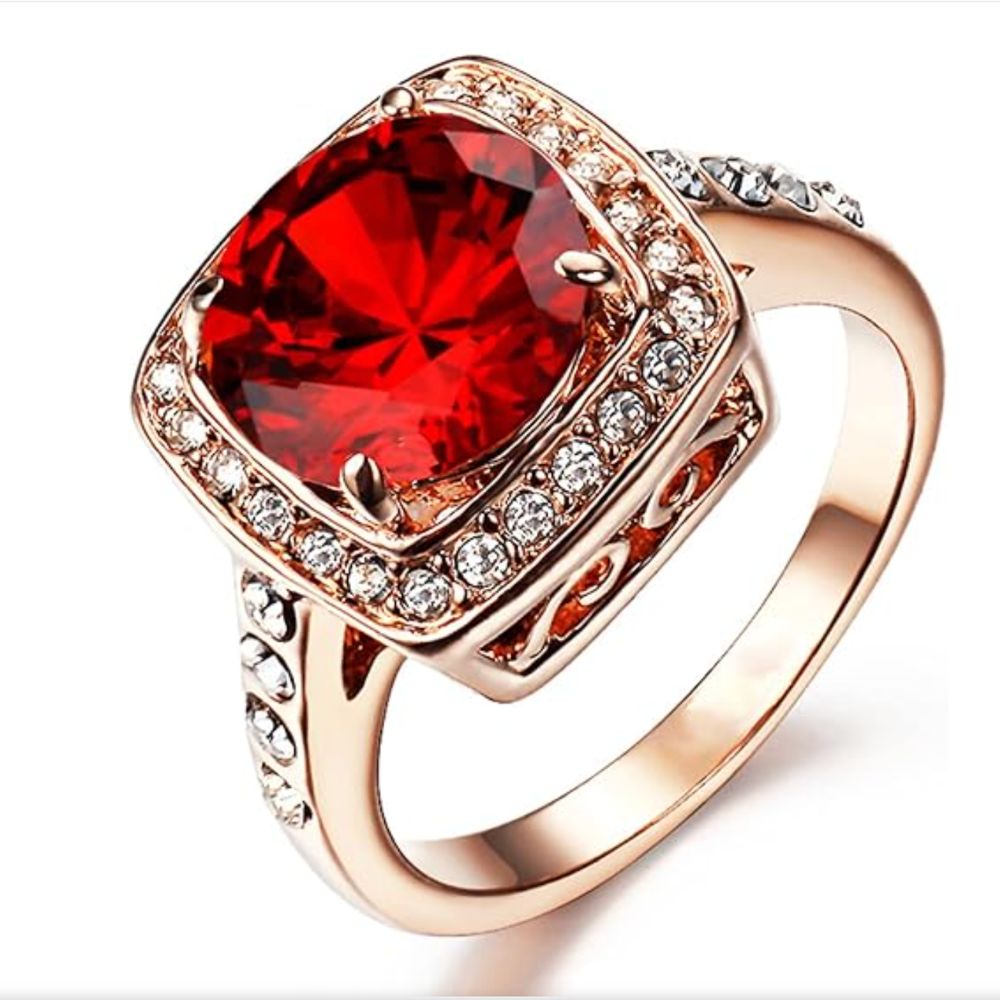 Bague Énonciatrice Ruby Halo — Doumira