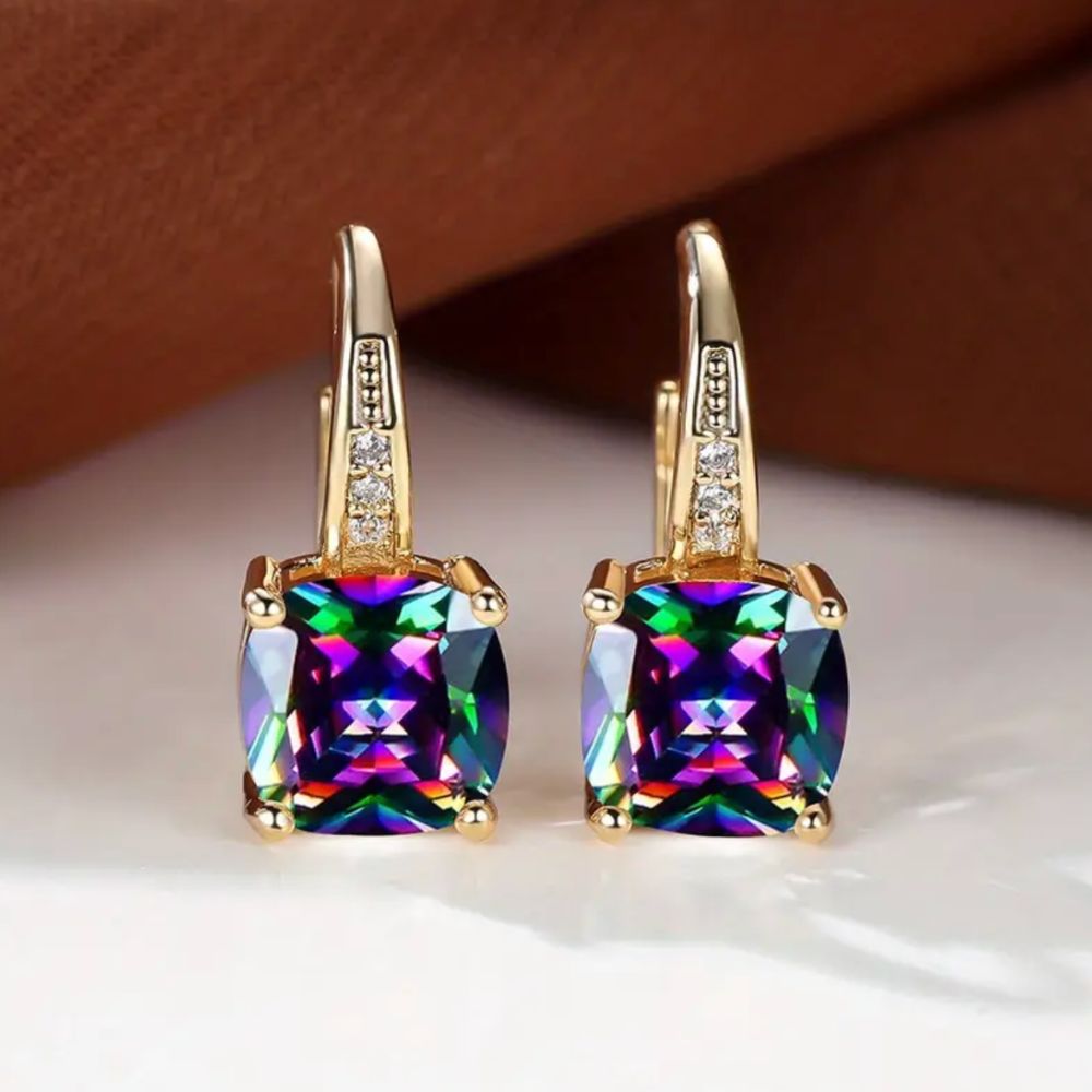 Boucles d'oreilles en pierre mystique — Doumira