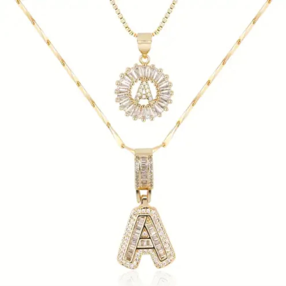 Collier Initial en Pave — Doumira