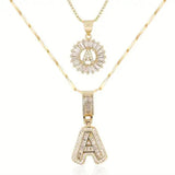 Collier avec Initiale Pave — Doumira