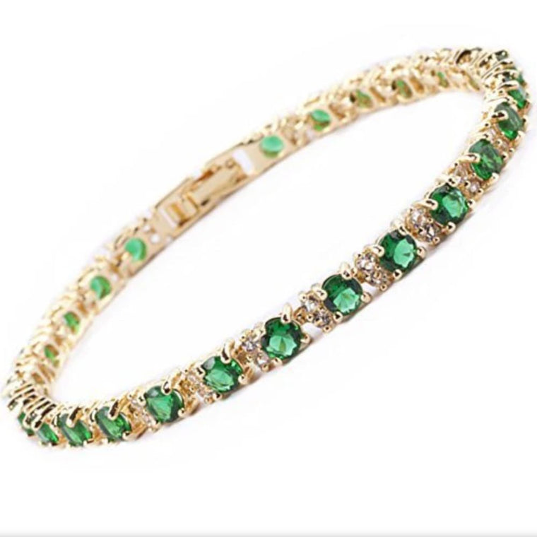 Bracelet de Tennis Émeraude Trio