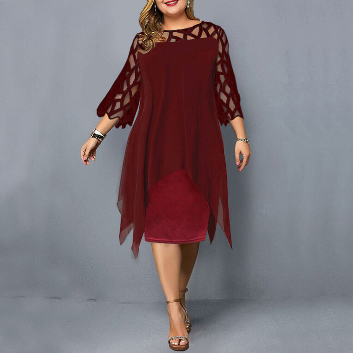 Sophie - Robe Mi-Longue Femme Élégante Grande Taille