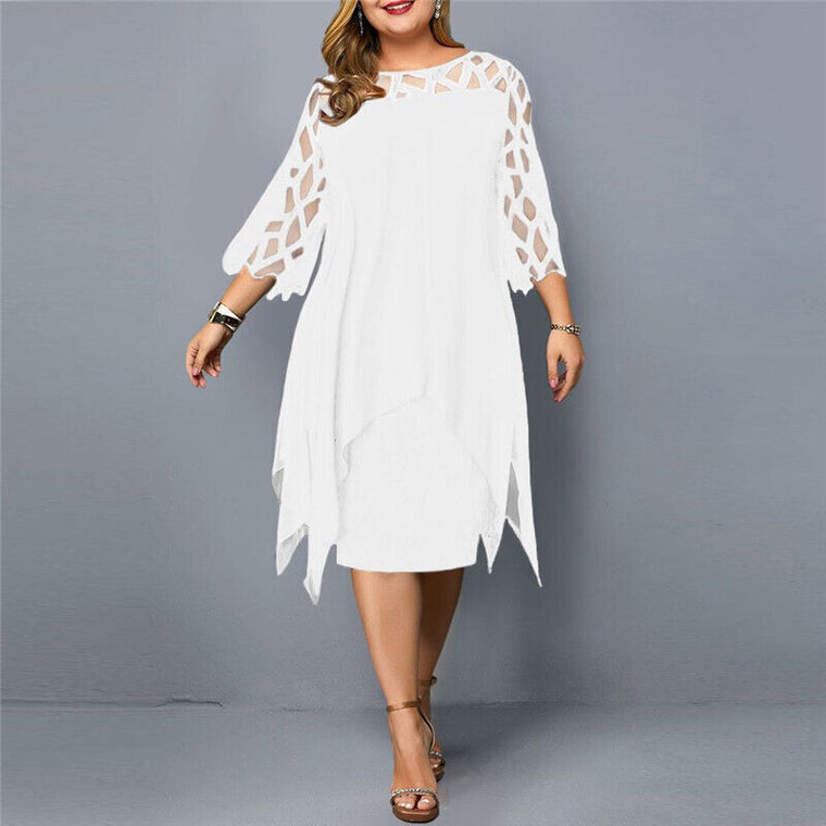 Sophie - Robe Mi-Longue Femme Élégante Grande Taille