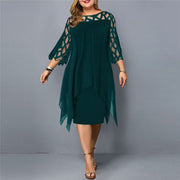 Sophie - Robe Mi-Longue Femme Élégante Grande Taille