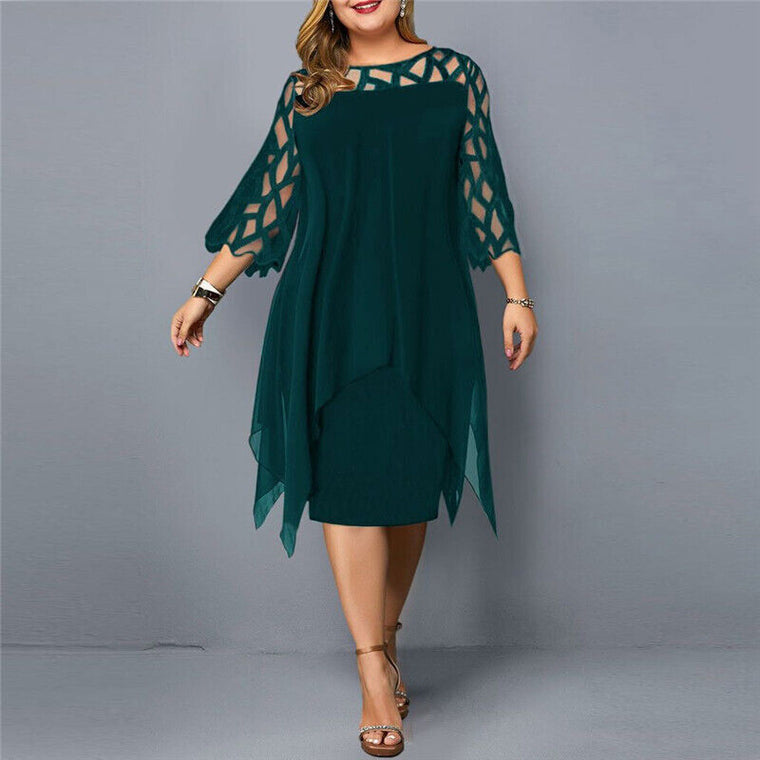 Sophie - Robe Mi-Longue Femme Élégante Grande Taille