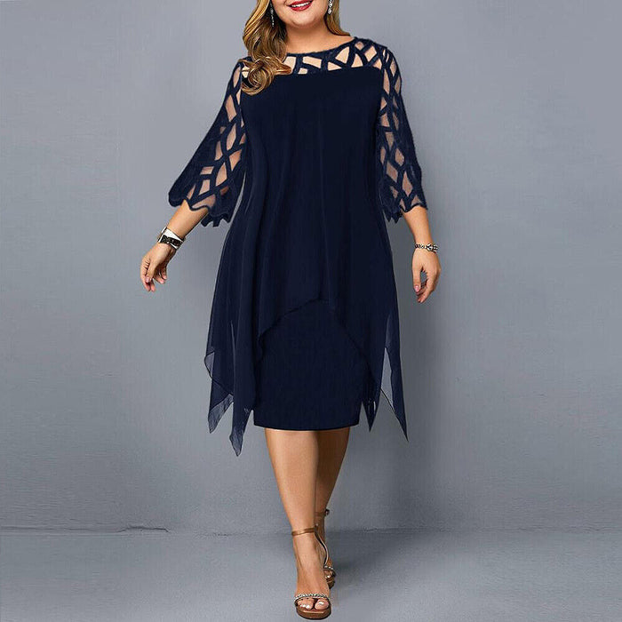 Sophie - Robe Mi-Longue Femme Élégante Grande Taille