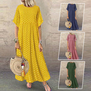 Monique - Robe Longue Femme à Pois Bohème