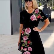 Robe midi femme fleurie élégante - Brigitte