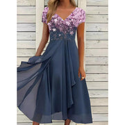 Virginie - Robe Midi Mousseline Fleurie Femme