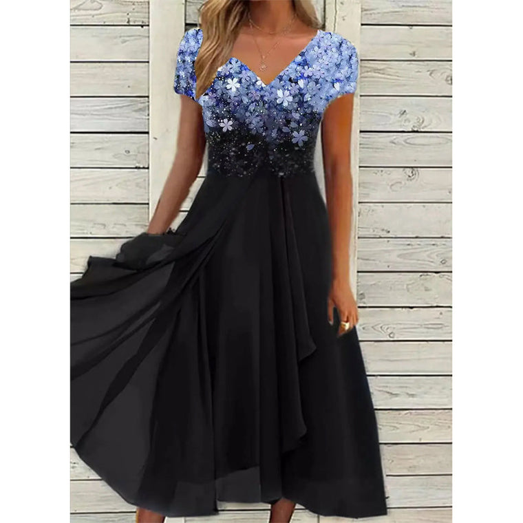 Virginie - Robe Midi Mousseline Fleurie Femme
