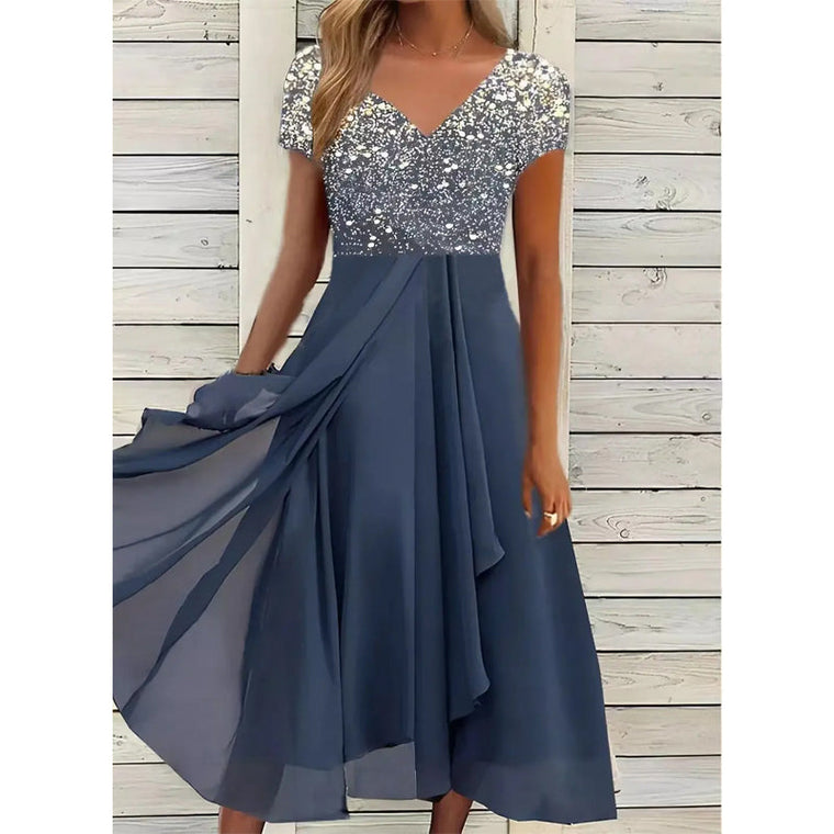 Virginie - Robe Midi Mousseline Fleurie Femme