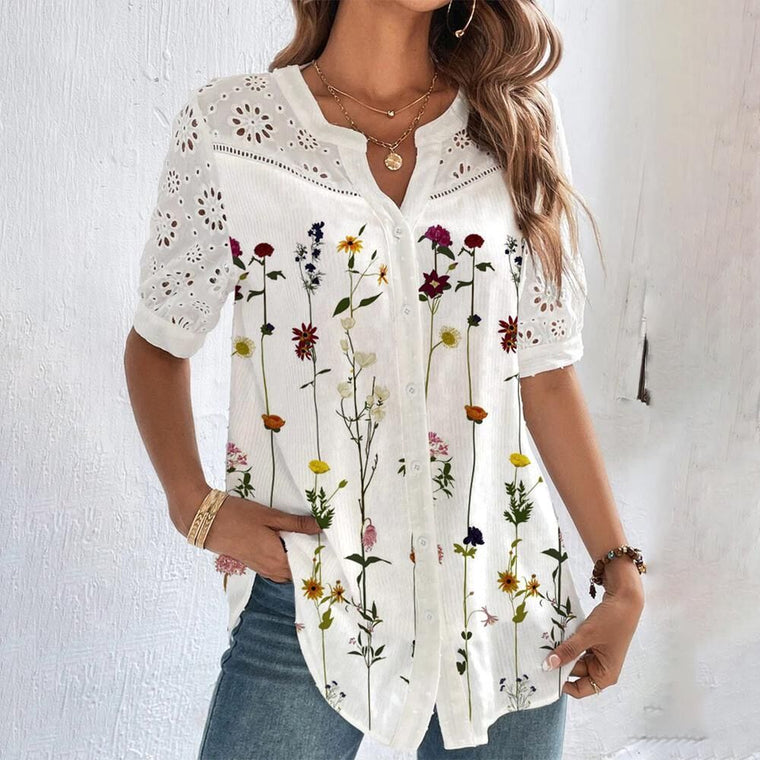 Hortense - Blouse Estivale Fluide Avec Finition Élégante