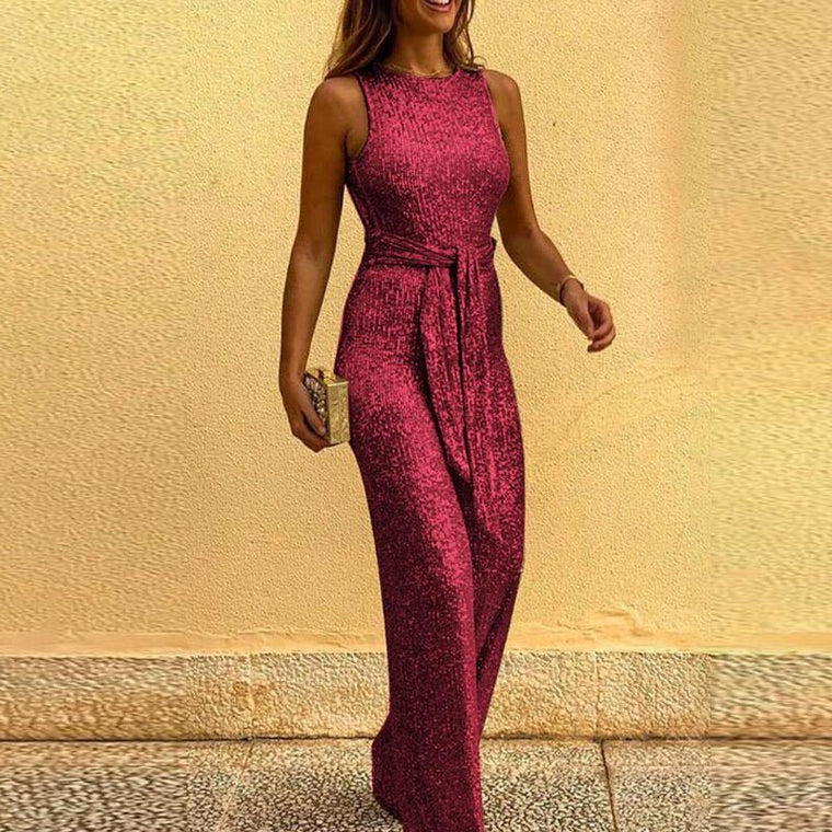 Eugénie - Combinaison Unie Ornée De Sequins Brillants