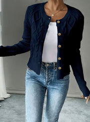 Camille - Cardigan Élégant Torsadé Boutonné