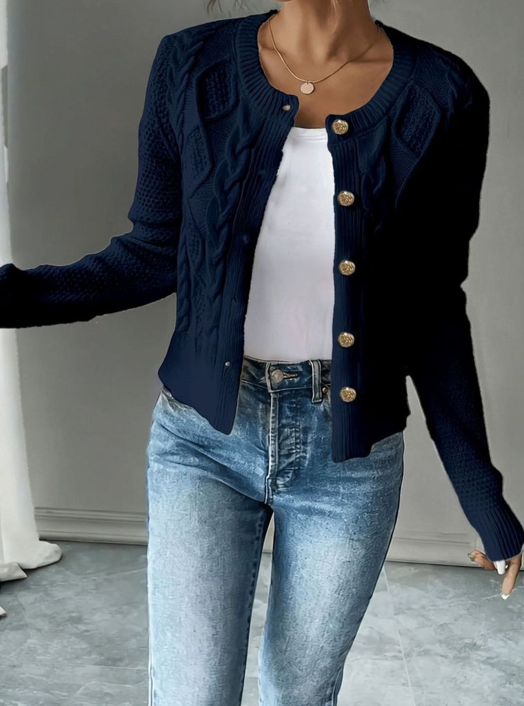Camille - Cardigan Élégant Torsadé Boutonné