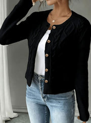 Camille - Cardigan Élégant Torsadé Boutonné