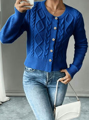 Camille - Cardigan Élégant Torsadé Boutonné