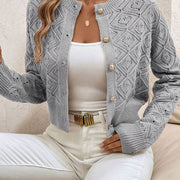 Camille - Cardigan Élégant Court Boutonné