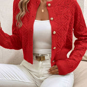 Camille - Cardigan Élégant Court Boutonné