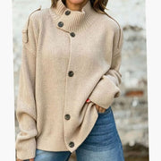 Priya - Cardigan Élégant Oversize Col Montant