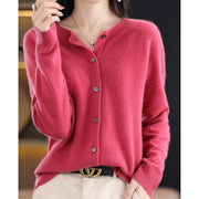 Karine - Cardigan Élégant Boutonné Col Rond