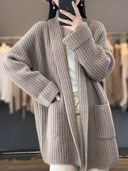 Christine - Cardigan Élégant Oversize Poches