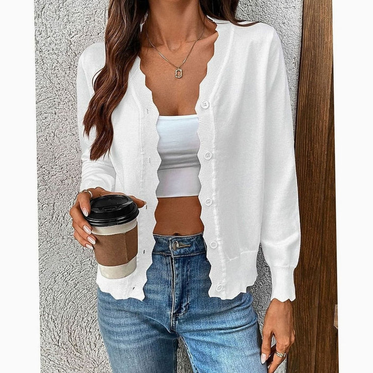 Isabelle - Cardigan Élégant Boutonné Col V